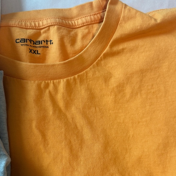 Lot of 3 Carhartt Assorted Pocket Tees - Navy, Orange, Gray men’s work shirts - Picture 3 of 5